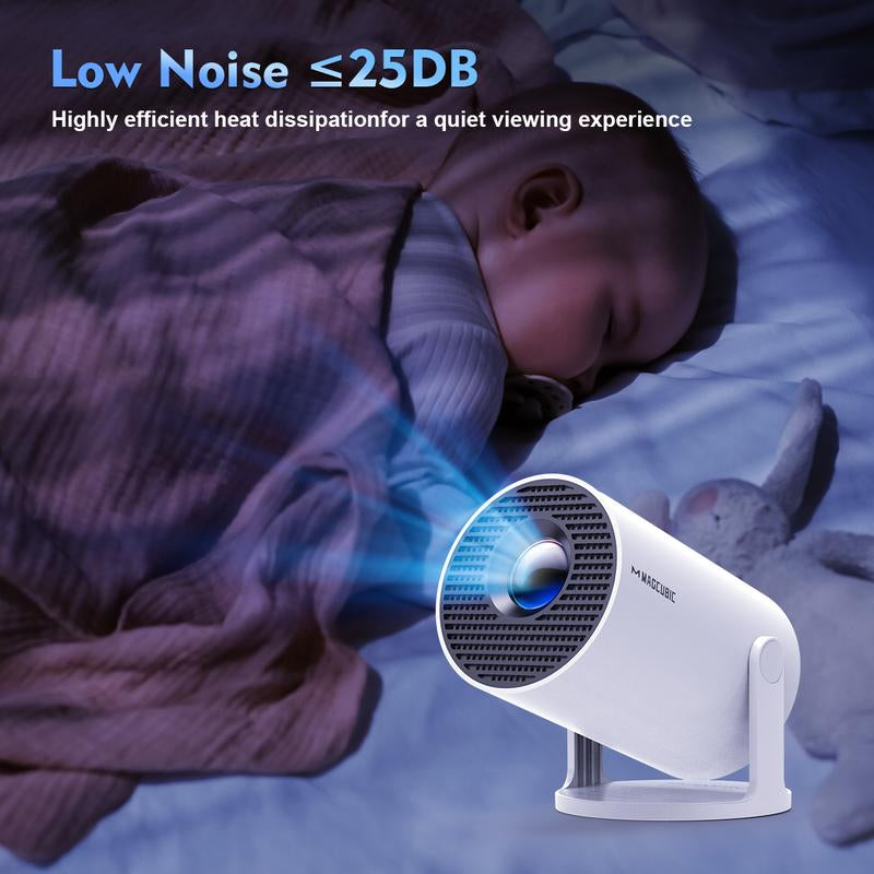 [US Warehouse] Magcubic Hy300Pro Projector 290ANSI Dual Wifi6 8K 4K Decode Auto Keystone Correction Wireless BT5.4 130"Screen 1280*720P Built-In Speaker Allwinner H726 180° Rotatable Mini Portable Home Cinema Outdoor Audio Gift